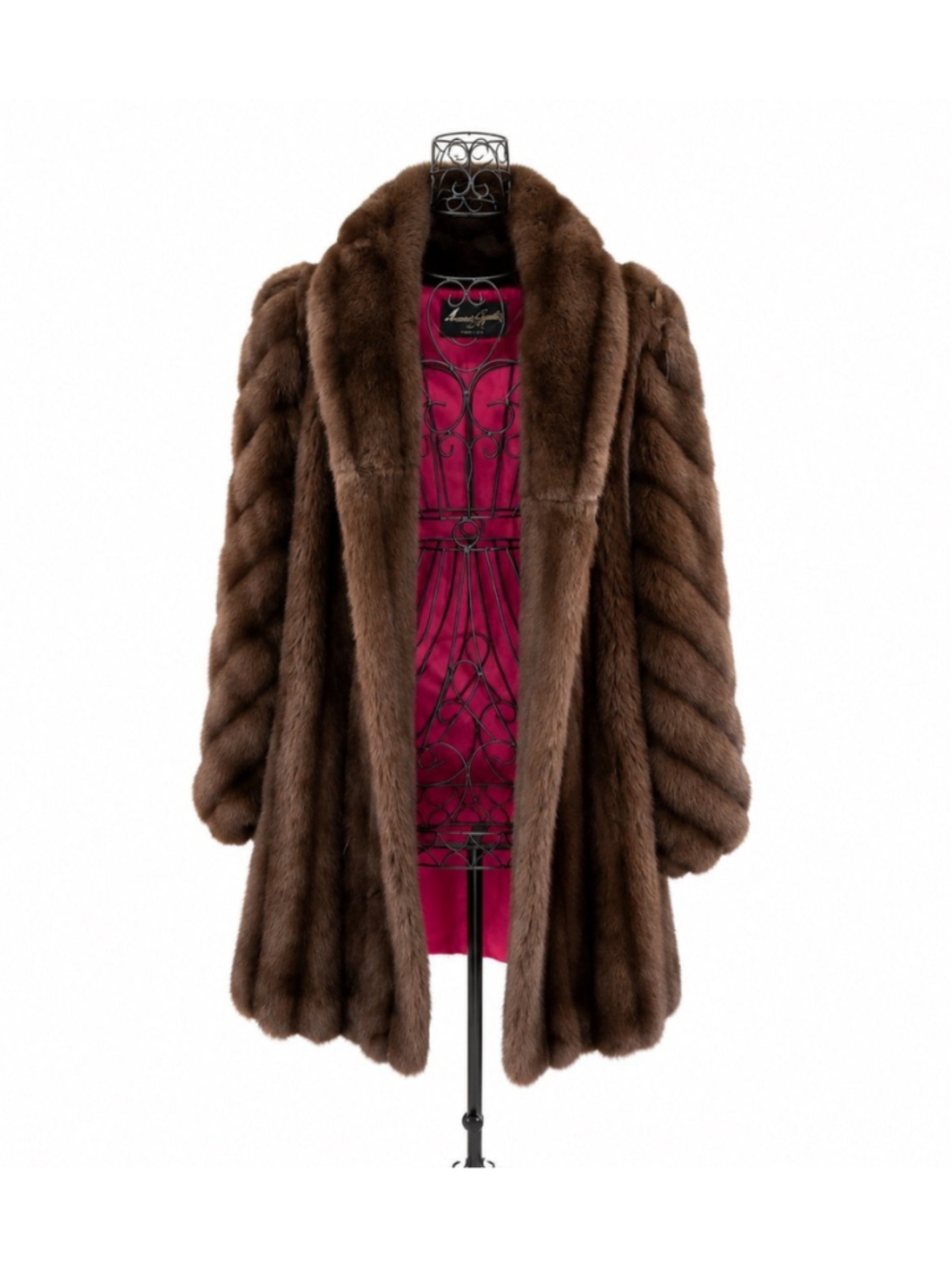 Vintage American Signature Brown Faux Fur Full Coat Jacket Mob Wife size medium